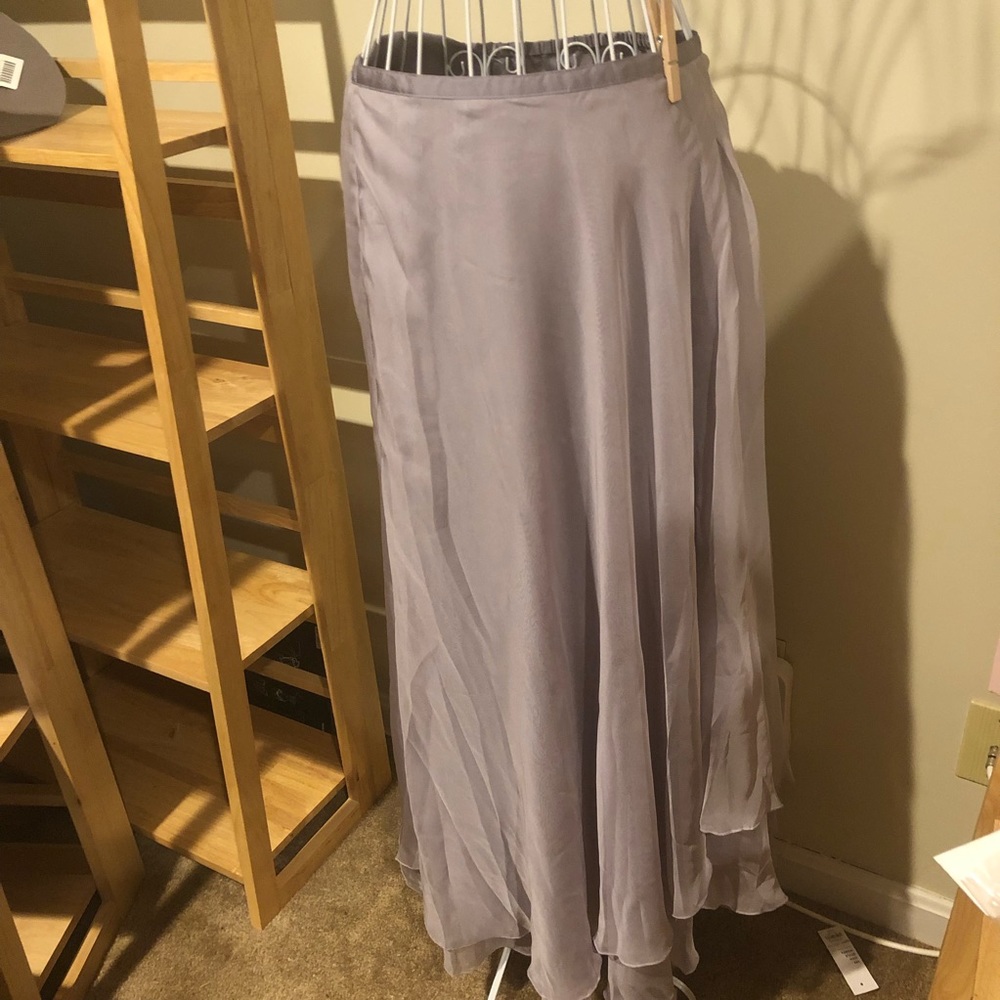 NWOT Silky Floaty Ruffled Lavender Skirt S